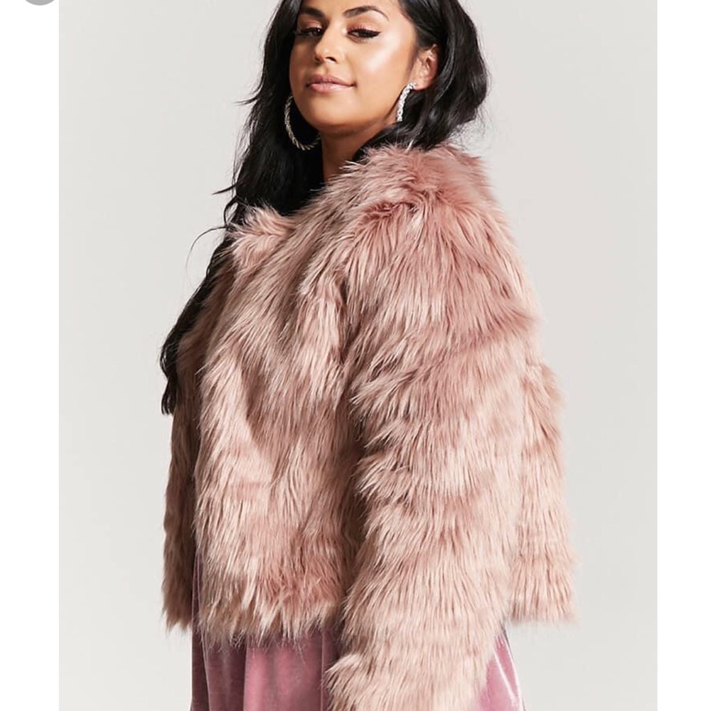 Faux fur coat. Worn once